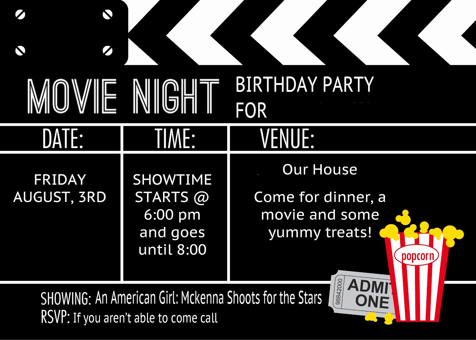 Movie Ticket Invitation Template Unique Movie Ticket Invitation Template Free Printable