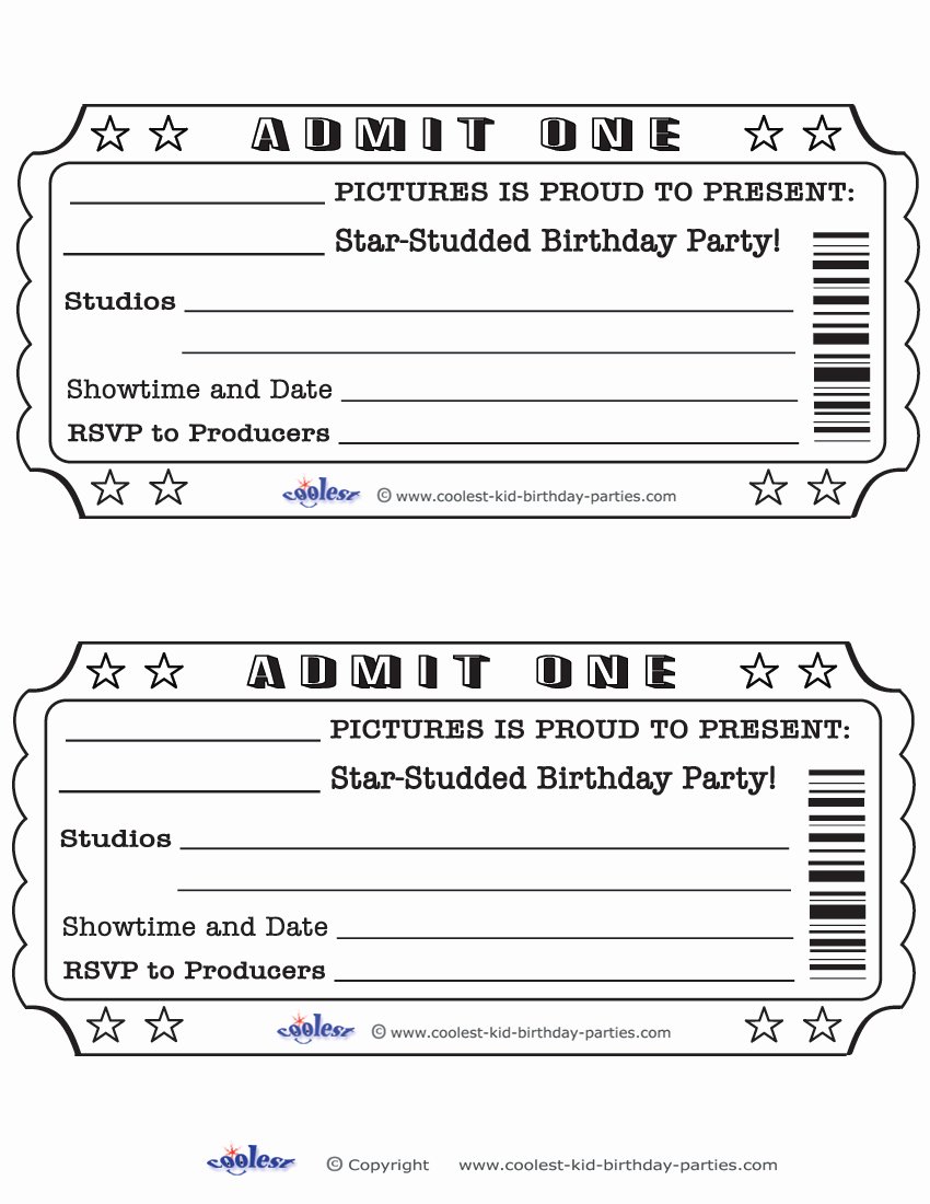 Movie Ticket Template Word Awesome Blank Movie Ticket Invitation Template Free Download Aashe