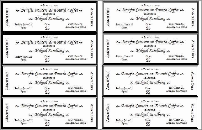 Movie Ticket Template Word Inspirational event Ticket Template Free Download