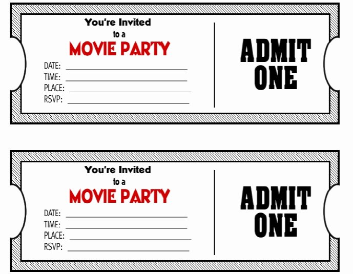 Movie Ticket Template Word Luxury 50 Free Raffle &amp; Movie Ticket Templates Templatehub