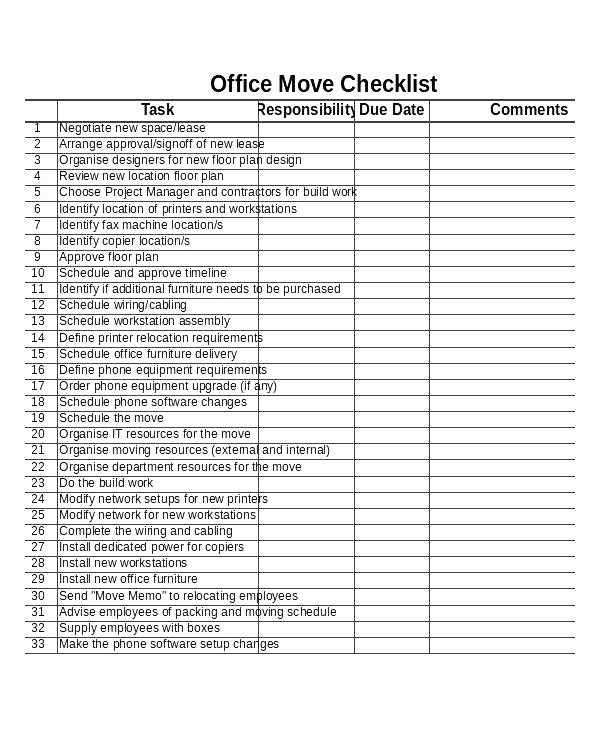 Moving Office Checklist Template Awesome House Moving Checklist Templates to Help You organize Your