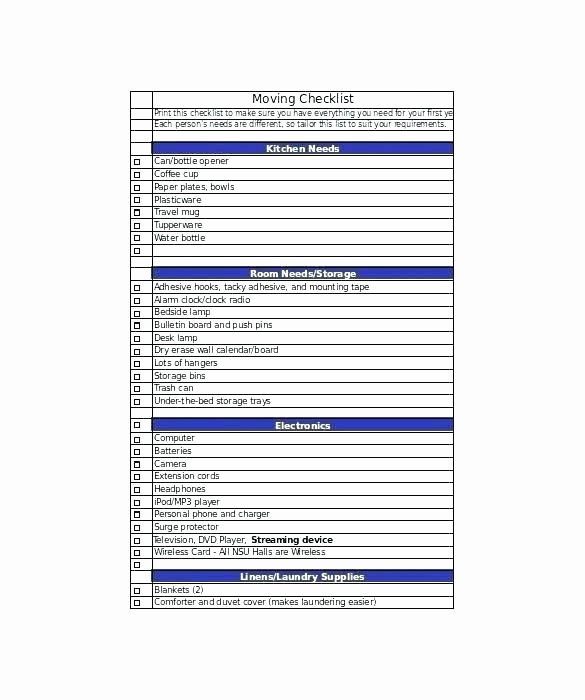 Moving Office Checklist Template Best Of 16 Lovely Moving Checklist Excel Spreadsheet Stock