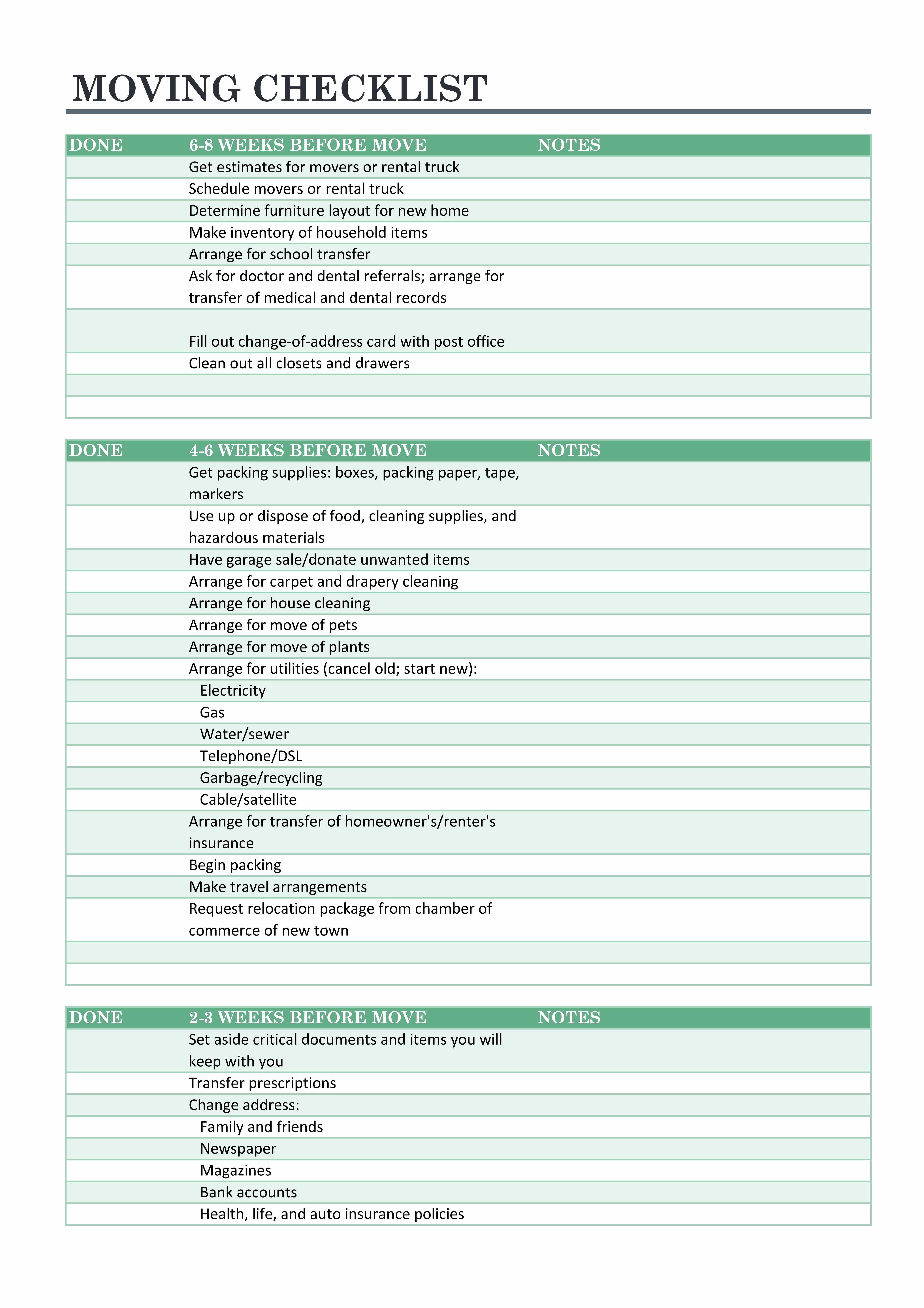 Moving Office Checklist Template Fresh Business Moving Checklist