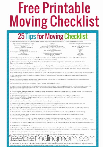 Moving Office Checklist Template Lovely Tips for Moving Plus A Free Printable Moving Checklist