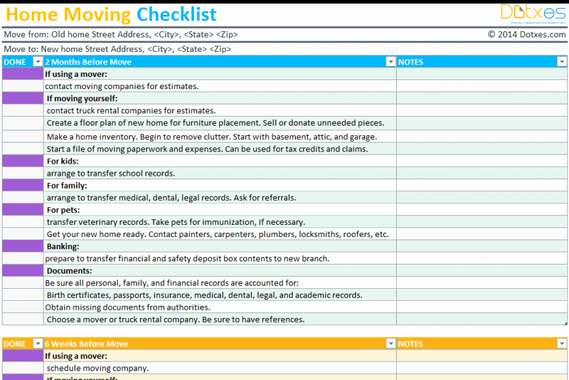 Moving Office Checklist Template New Home Moving Checklist Template Professional Version Dotxes