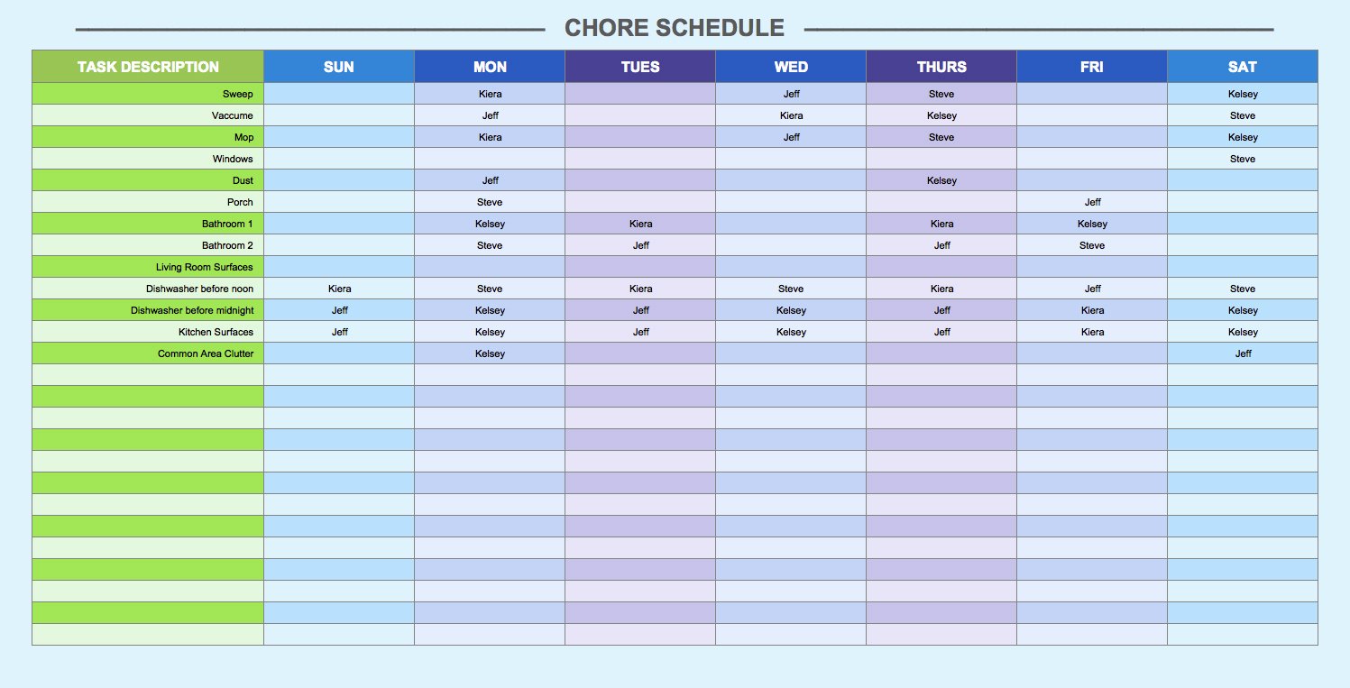 Mowing Schedule Template Luxury Free Weekly Schedule Templates for Excel Smartsheet