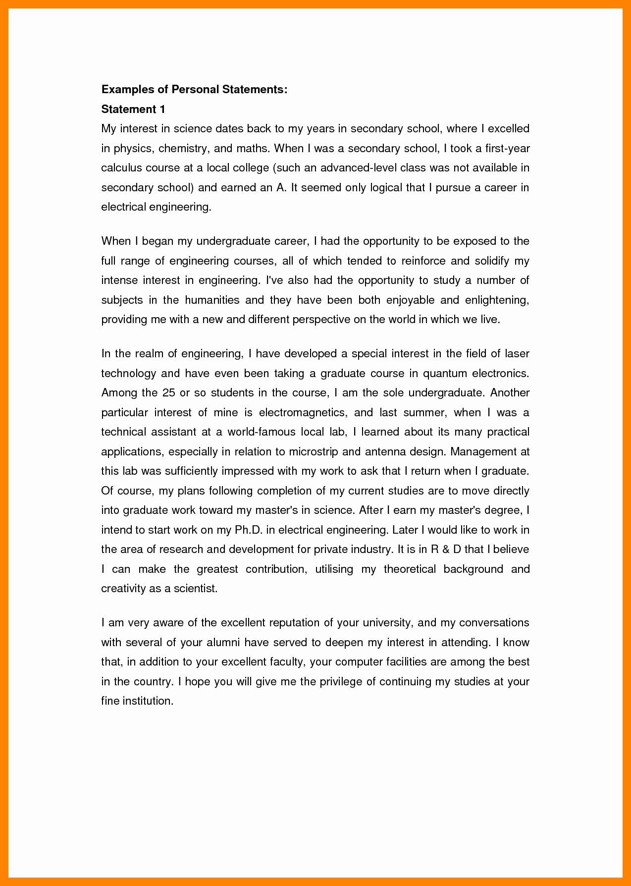 Mpa Personal Statement Sample Fresh 8 Personal Statement In Apa format Example