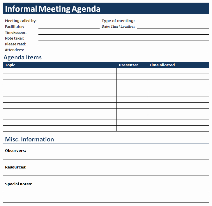 Ms Office Agenda Template Best Of Ms Word Informal Meeting Agenda