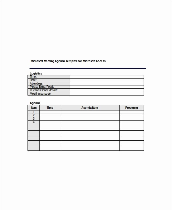 Ms Office Agenda Template Inspirational 12 Microsoft Meeting Agenda Templates – Free Sample