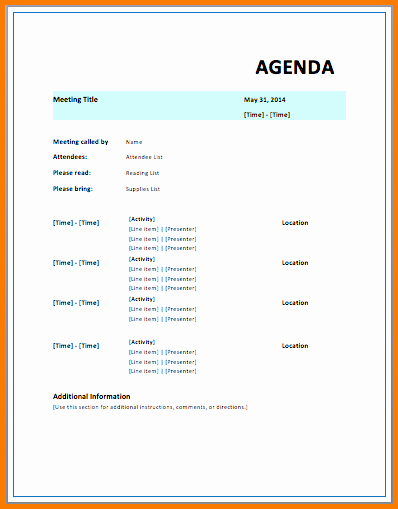 Ms Office Agenda Template Inspirational Microsoft Agenda Template