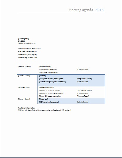 Ms Office Agenda Template Inspirational Ms Word Ficial Meeting Agenda Templates