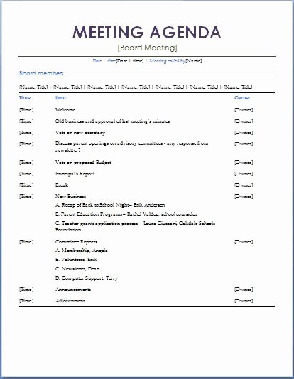 Ms Office Agenda Template Lovely Meeting Agenda Template Word