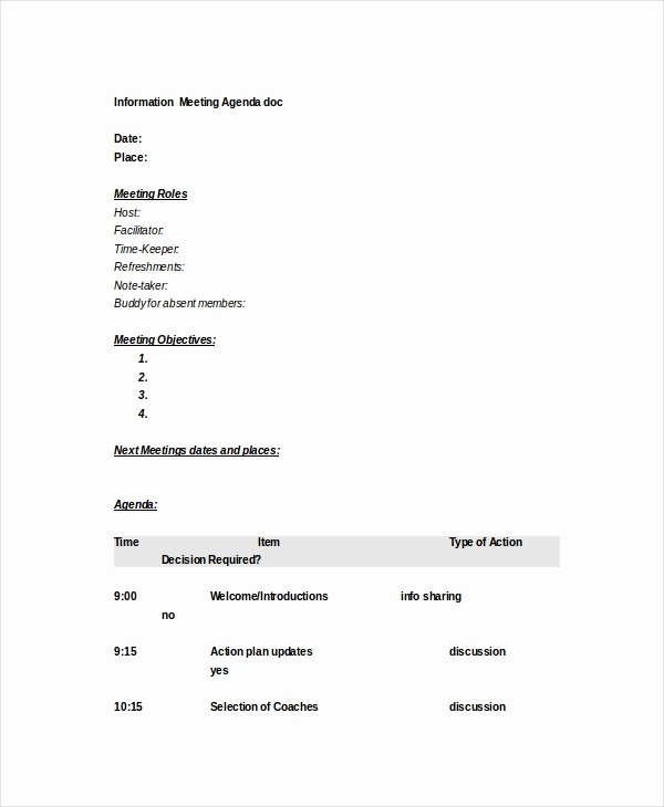 Ms Office Agenda Template New Microsoft Meeting Agenda Template – 10 Free Word Pdf