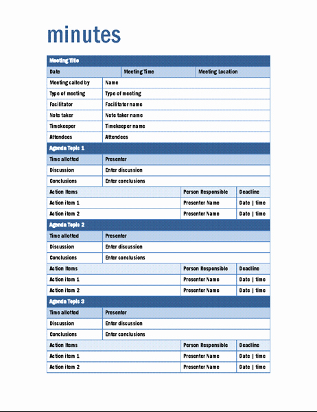 Ms Office Agenda Template Unique Elegant Meeting Minutes