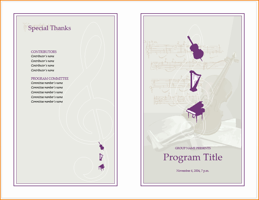 Musical Program Template Awesome 6 Music Program Template