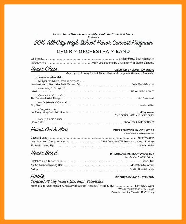 Musical Program Template Beautiful 10 11 Concert Program Word Template