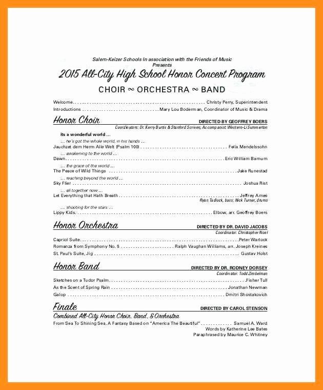 Musical Program Template Beautiful 10 11 Concert Program Word Template