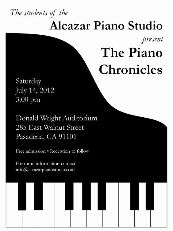 Musical Program Template Beautiful Piano Recital Invitation Stuff I Make