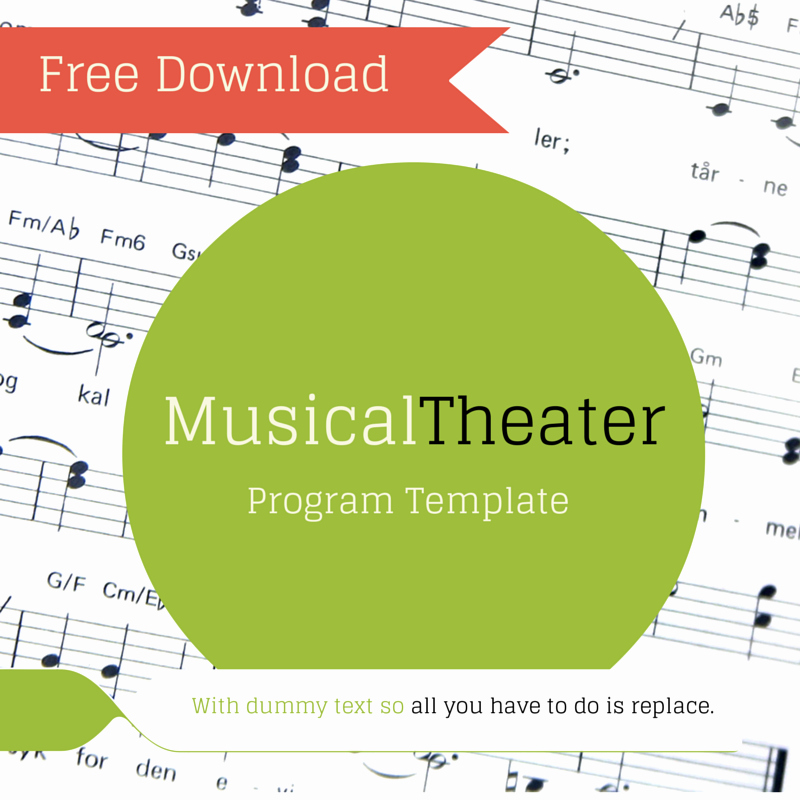 Musical Program Template Lovely Free Musical theater Program Template — theaterish