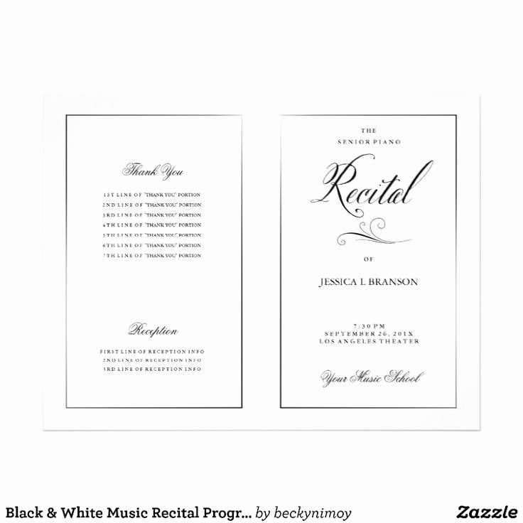 Musical Program Template Luxury 15 Best Recital Programs Images On Pinterest