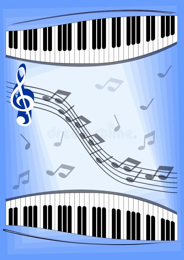 Musical Program Templates Elegant Music Leaflet with Notes Piano Keyboard and Treble Clef