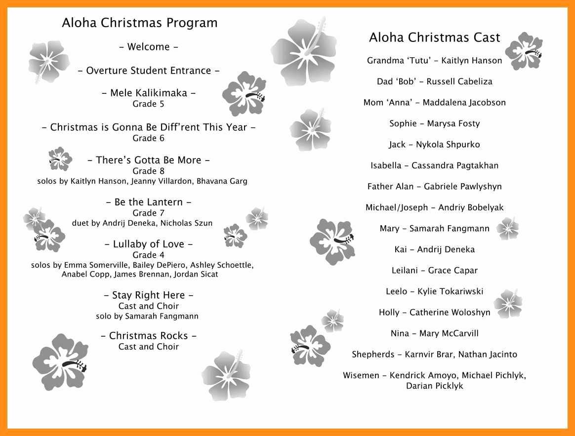 Musical Program Templates Fresh 9 10 Free Christmas Program Template