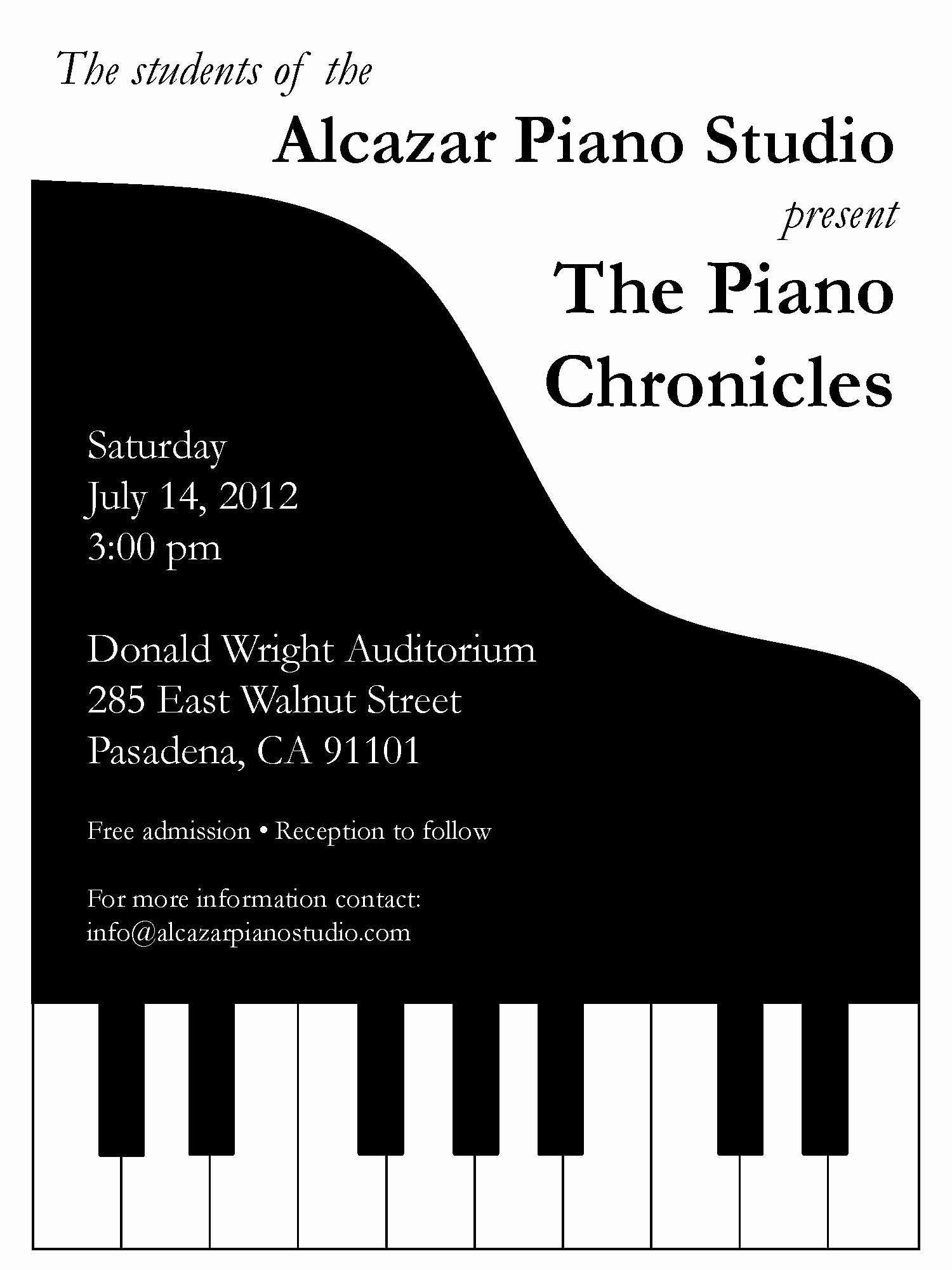 Musical Program Templates Inspirational Piano Recital Invitation Stuff I Make