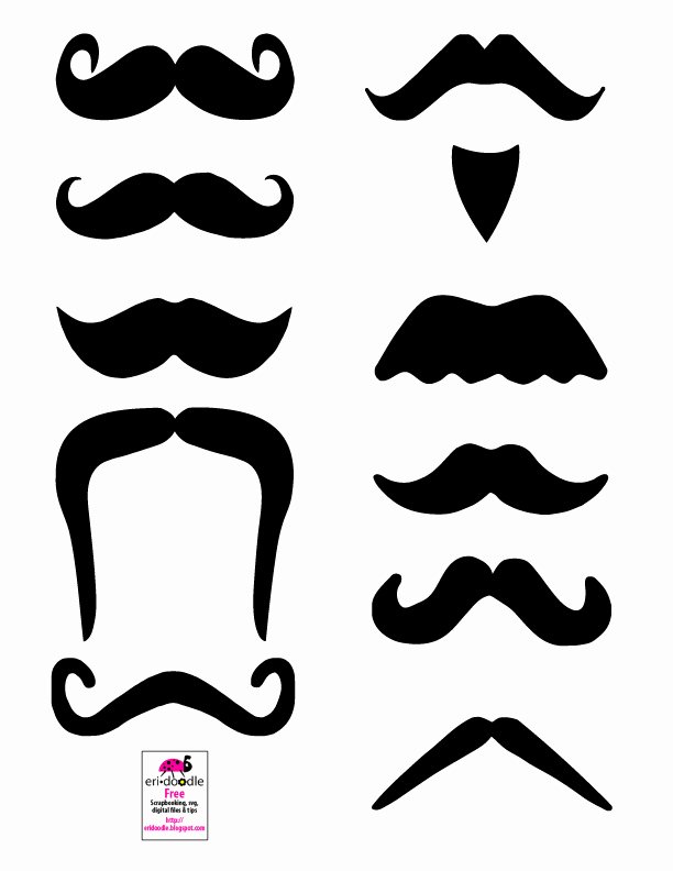 Mustache Cut Out Templates Inspirational Eri Doodle Designs and Creations Mustache Fun