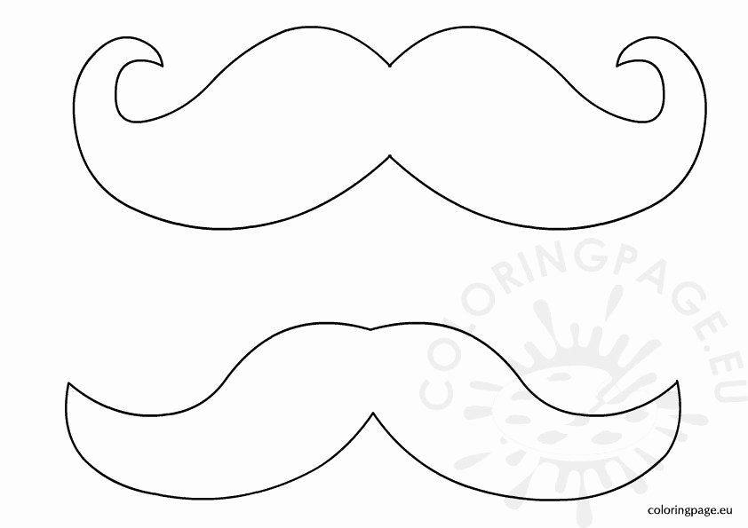 Mustache Cut Out Templates Inspirational Mustache Template – Coloring Page