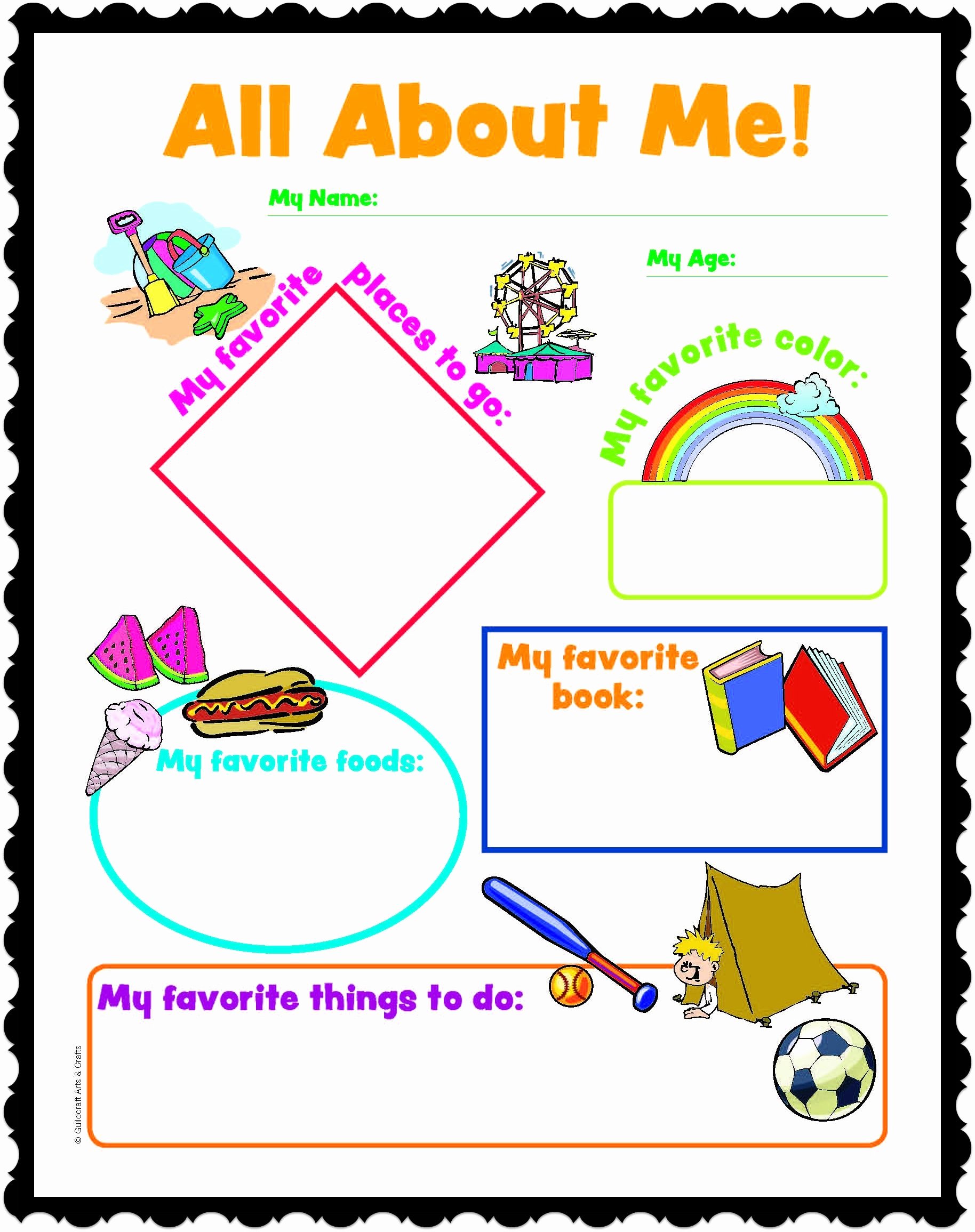 My Favorite Things List Template Beautiful All About Me Printables