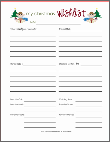 My Favorite Things List Template Best Of Wish Lists Printables for Boys Girls &amp; Everyone