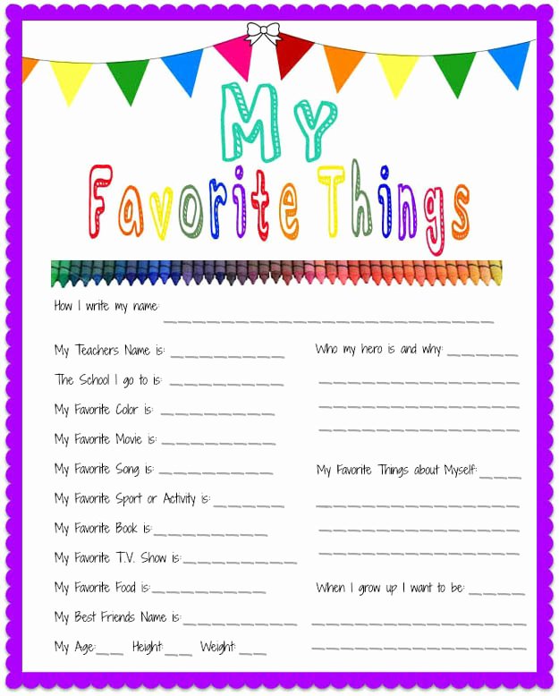 My Favorite Things List Template Fresh Vegas Family Guide