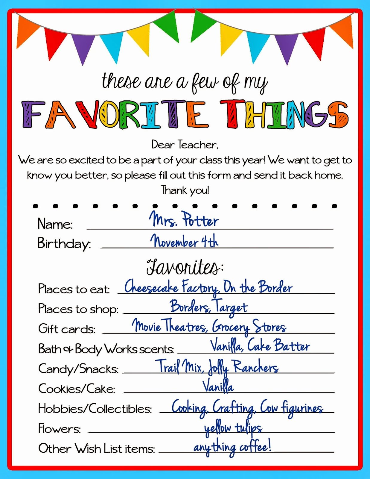 My Favorite Things List Template Luxury Kicking ass &amp; Crafting Teacher Favorite Things Questionnaire