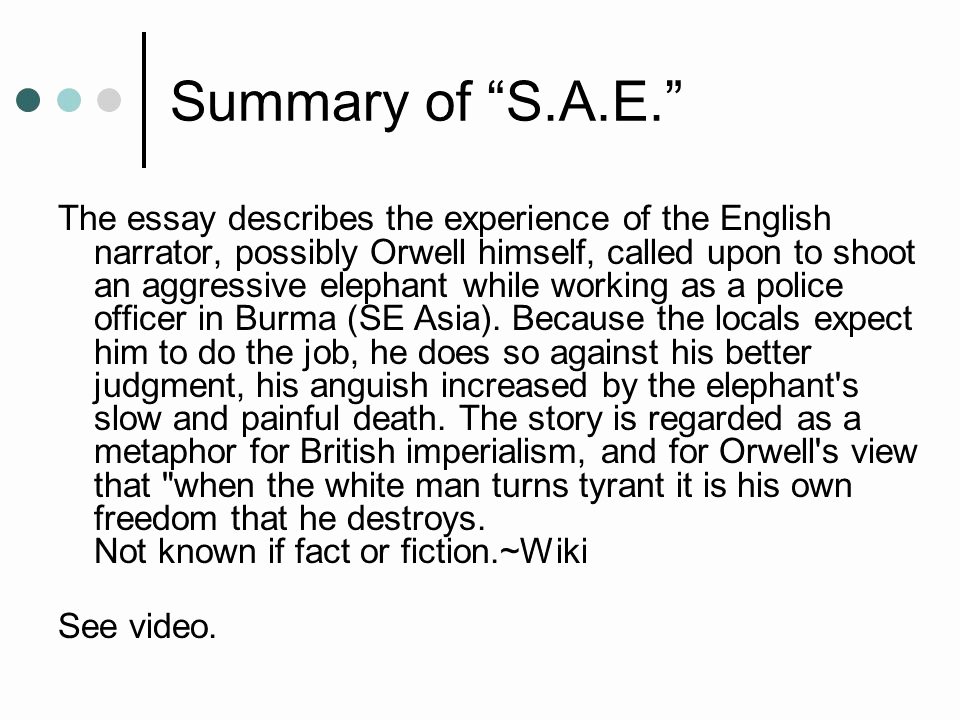 My First Job Experience Essay Fresh Choice Reading orwell “shooting An Elephant” Analysis