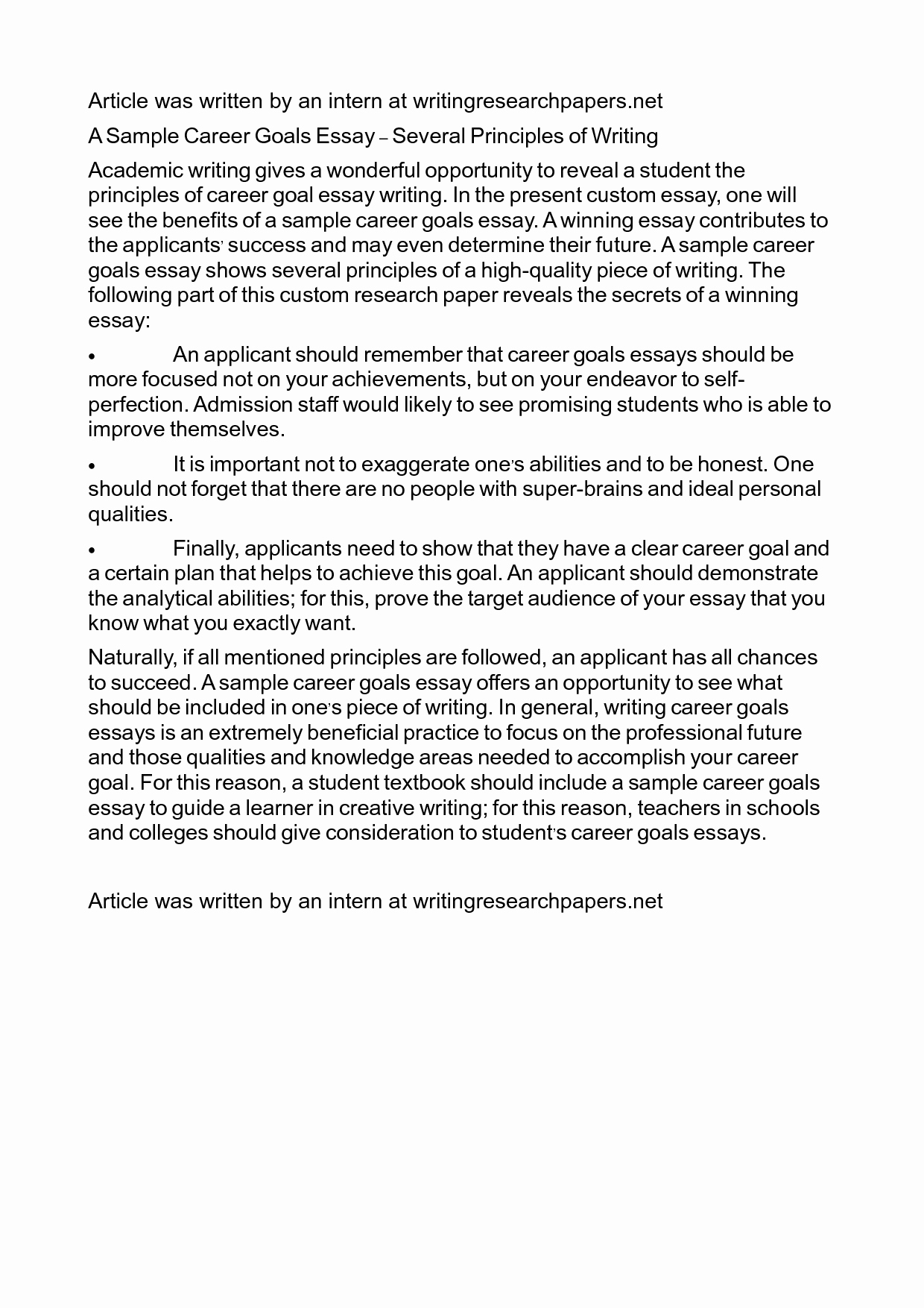 My Goals In Life Paragraph Elegant 55 Career Goals Essay Essays About Educational and Career
