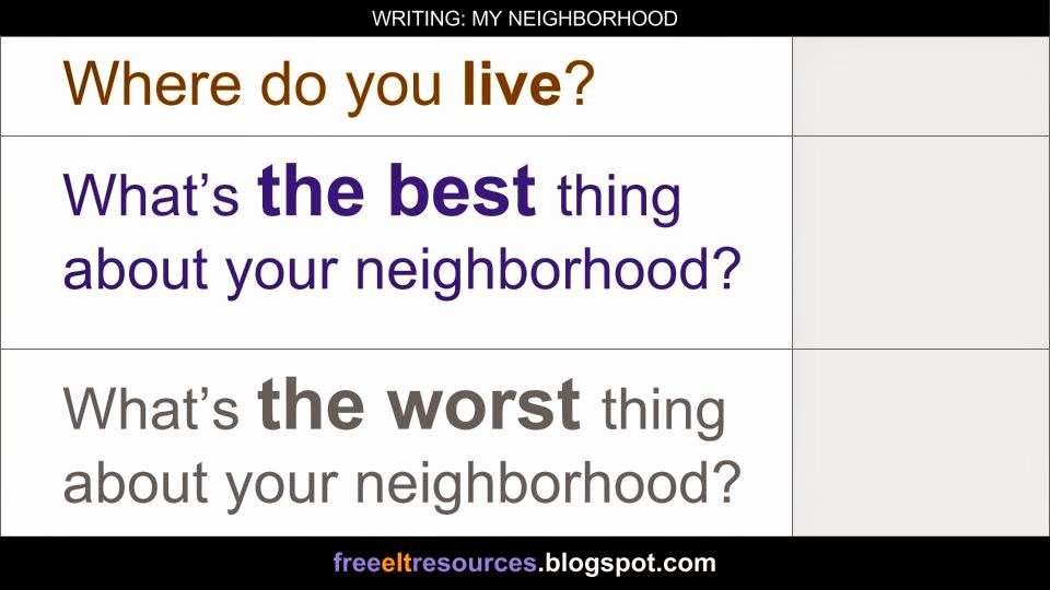 My Neighborhood Essay Example Elegant Free Elt Resources Writing My Neighborhood