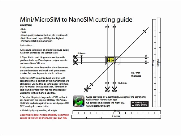 Nano Sim to Micro Sim Template Inspirational Micro Sim to Nano Template Cutting Guide for Letter Size