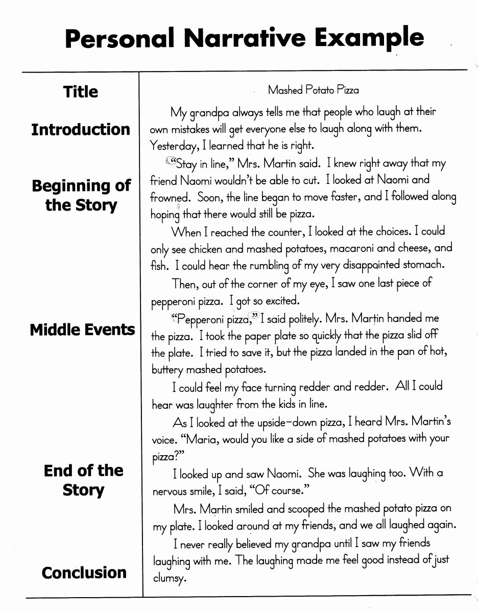 Narrative Writing Examples College Level Beautiful Sample Narrative Essay 4th Grade Essay Test Taking Tips