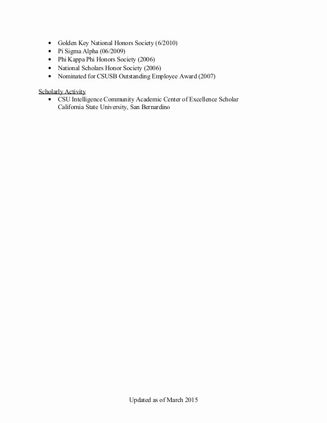 National Honor society Resume Lovely Michael Gillespie Long Resume March 2015