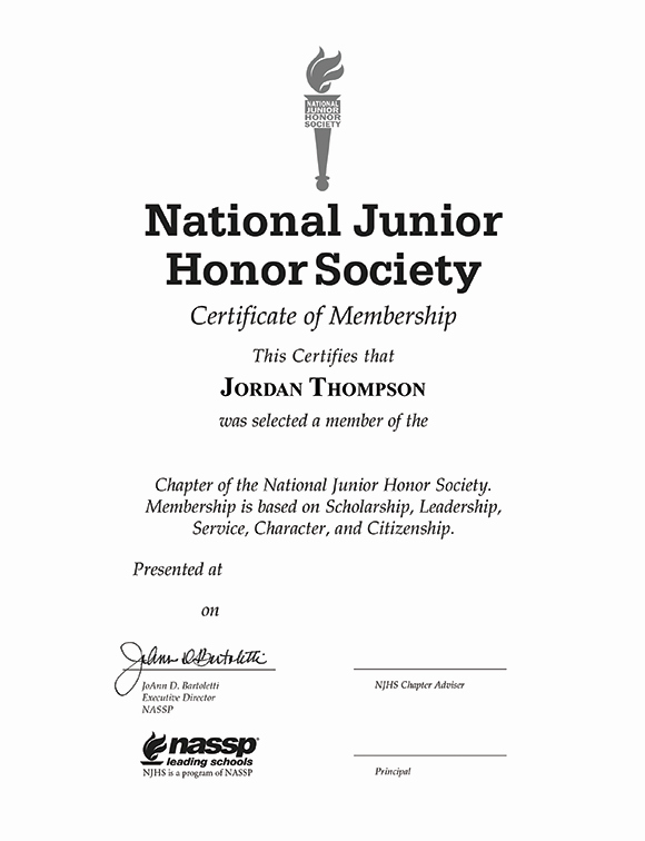 National Honor society Resume Lovely National Junior Honor society Gold Embossed Certificate