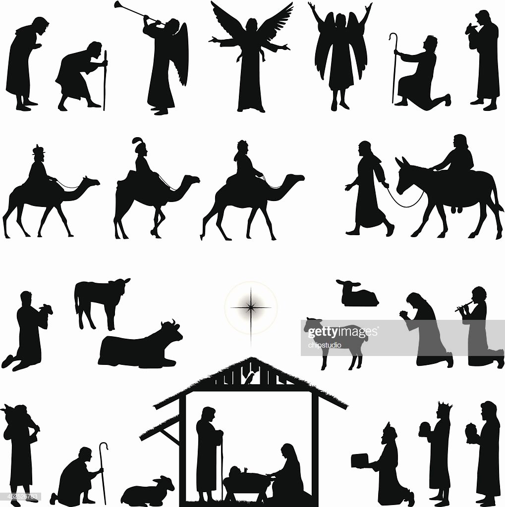 Nativity Scene Silhouette Pattern Free Fresh Nativity Vector Art