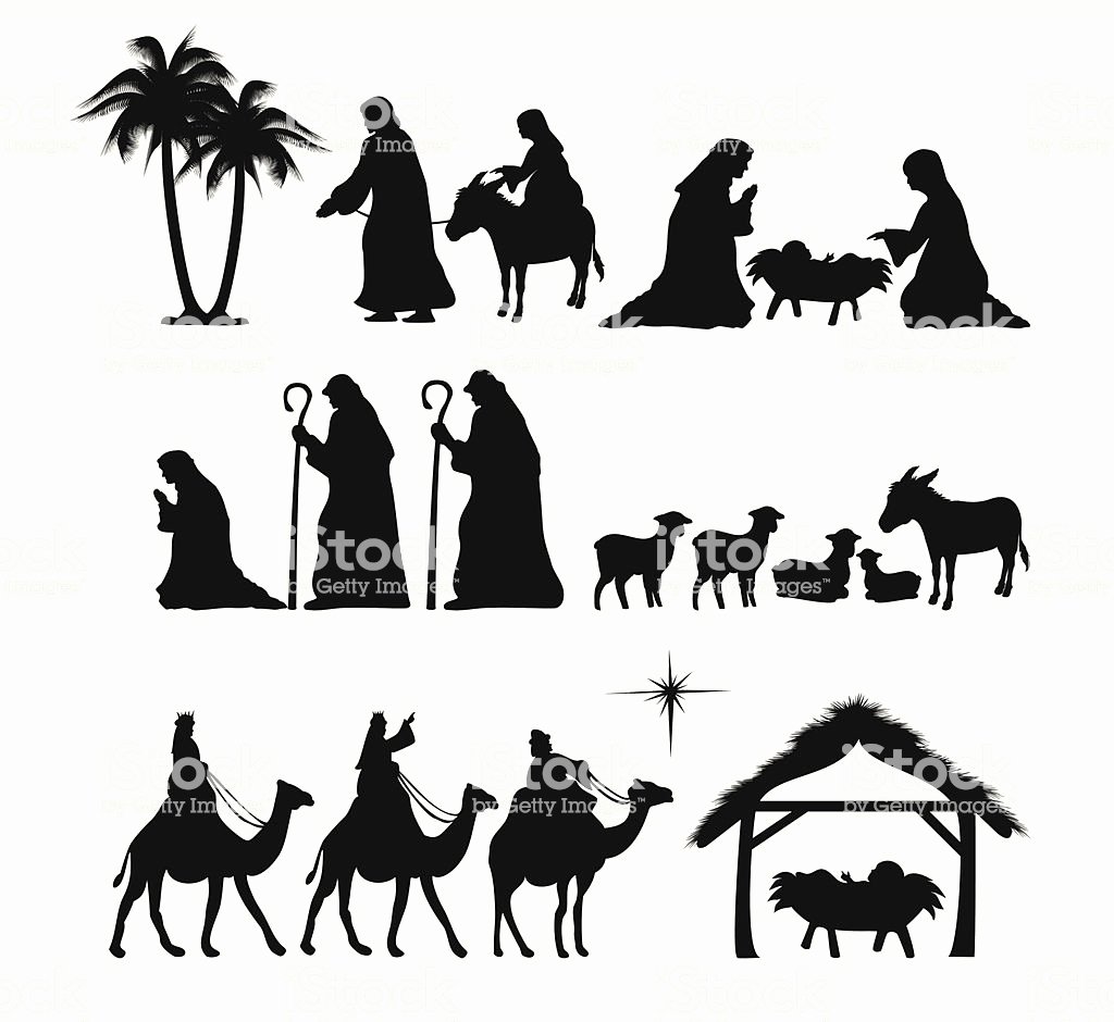 Nativity Scene Silhouette Pattern Free Luxury Nativity Silhouette Stock Vector Art &amp; More Of