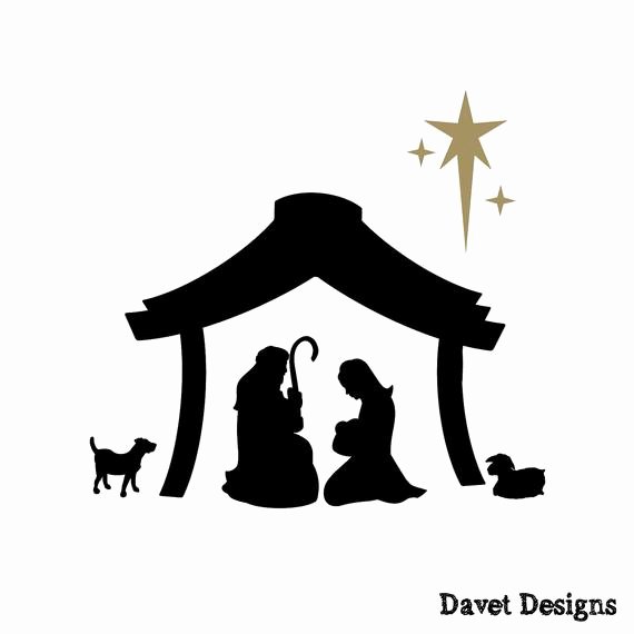 Nativity Scene Silhouette Pattern Fresh Nativity Scene Vinyl Lettering Fits Perfect On by Davetdesigns