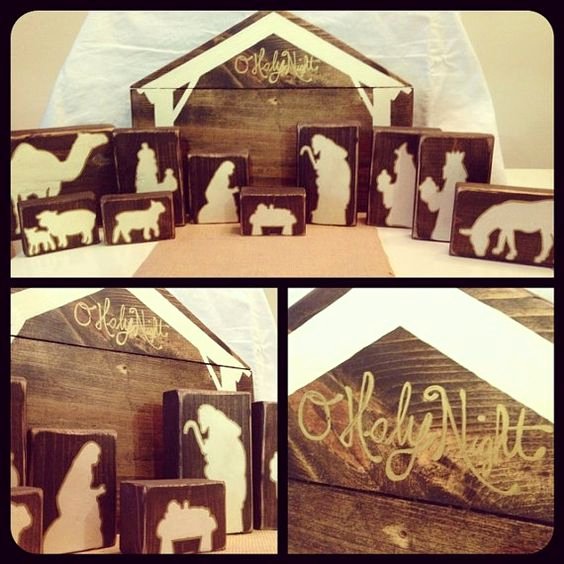 Nativity Scene Silhouette Pattern Luxury Wooden Nativity Block Silhouette Pattern