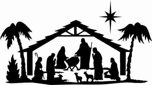 Nativity Scene Silhouette Printable Lovely Xmas Die Cut Silhouette toppers Nativity &amp; Star X 6