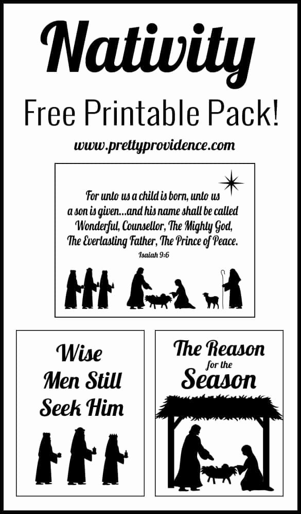 Nativity Scene Silhouette Printable Unique Nativity themed Free Printables Christmas