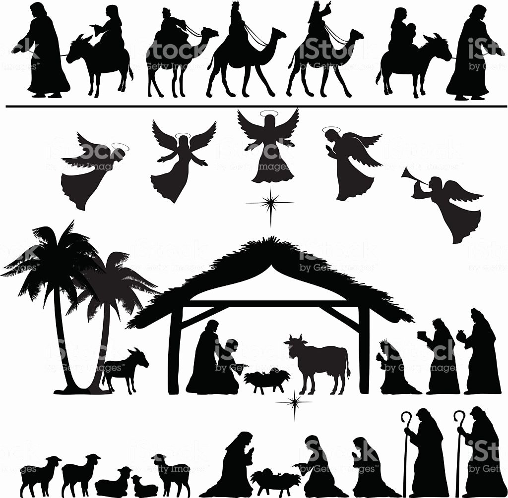 Nativity Silhouette Patterns Download Lovely Nativity Silhouette Set Eps 8