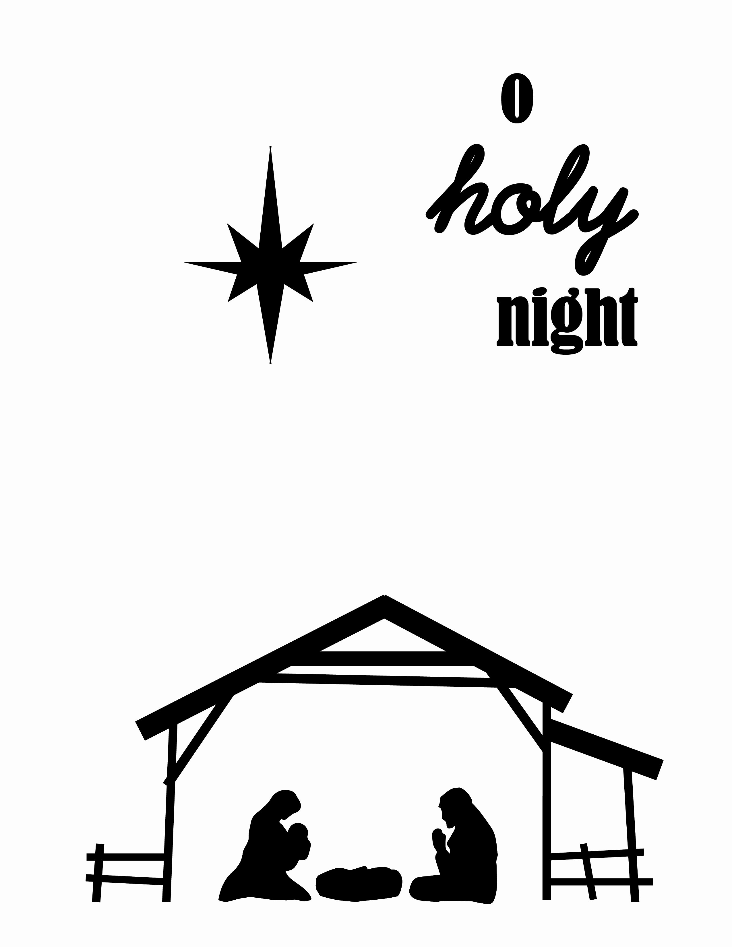 Nativity Silhouette Printable Inspirational O Holy Night Christmas Wall Art Printable Craft Remedy