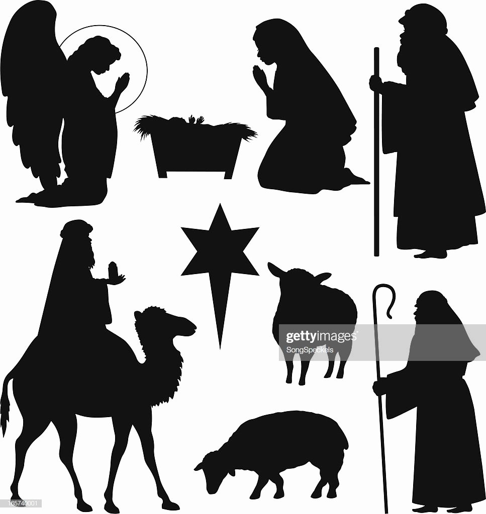 Nativity Silhouette Printable Luxury Christmas Nativity Silhouettes Vector Art