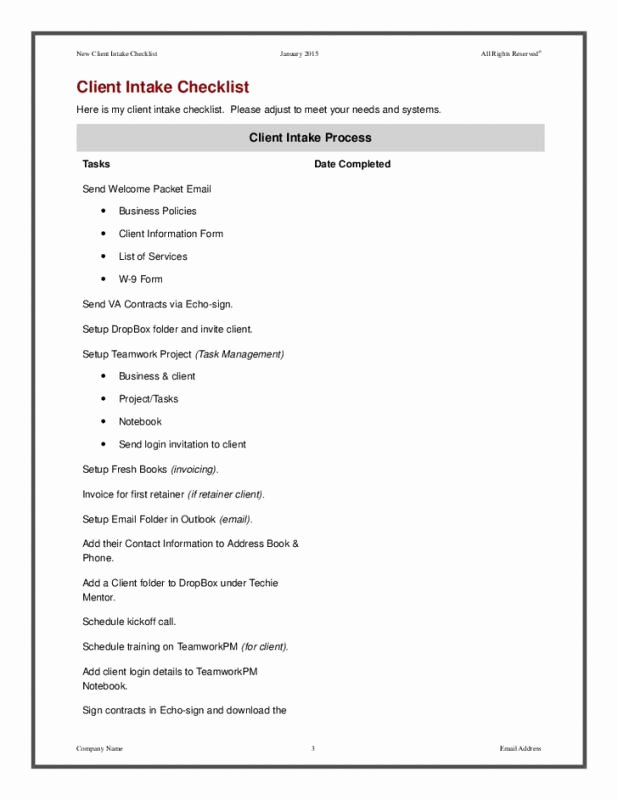 New Client form Template Awesome Client Intake form Template